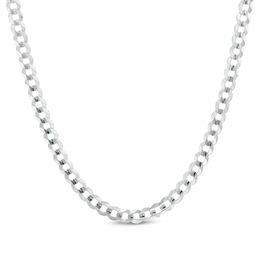 Men's 4.7mm Solid Curb Chain Necklace in 14K White Gold - 24&quot;