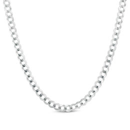 Men's 4.7mm Curb Chain Necklace in Solid 14K White Gold - 24"