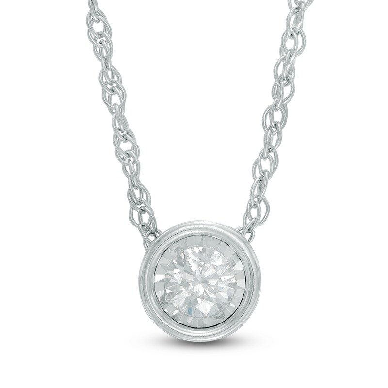 1/6 CT. Diamond Solitaire Pendant in 10K White Gold
