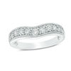 Thumbnail Image 1 of 1/4 CT. T.W. Diamond Contour Vintage-Style Wedding Band in 10K White Gold
