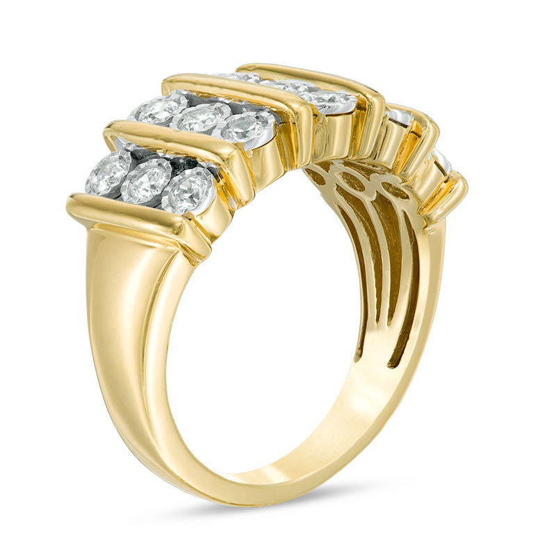 Main Image 2 of 3/4 CT. T.W. Diamond Vertical Bar Anniversary Band in 10K Gold