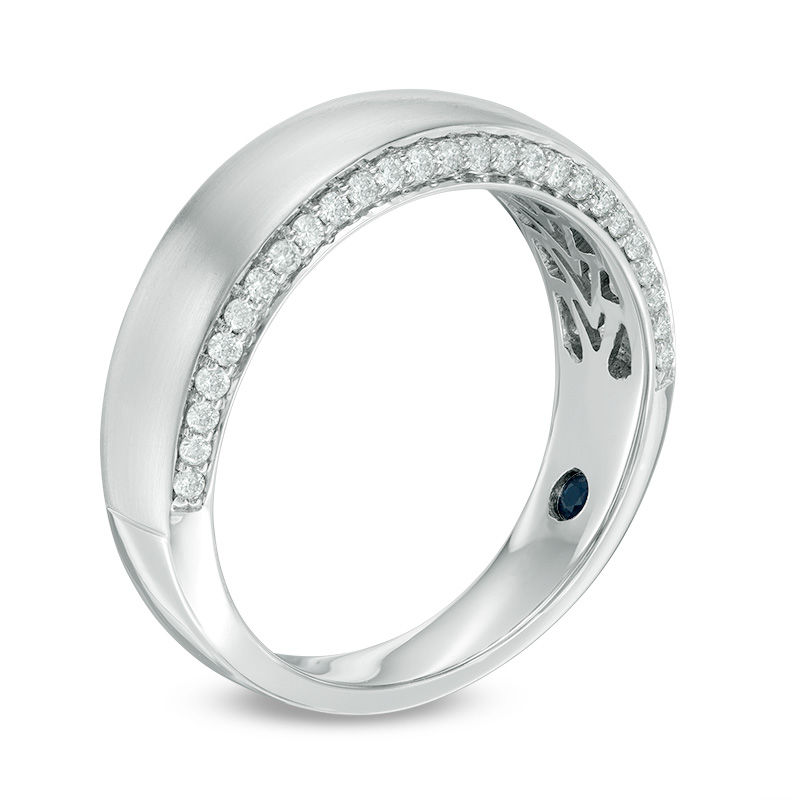 Main Image 2 of Vera Wang Men's 3/8 CT. T.W. Diamond Edge Wedding Band in 14K White Gold