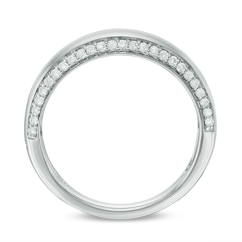 Main Image 3 of Vera Wang Men's 3/8 CT. T.W. Diamond Edge Wedding Band in 14K White Gold