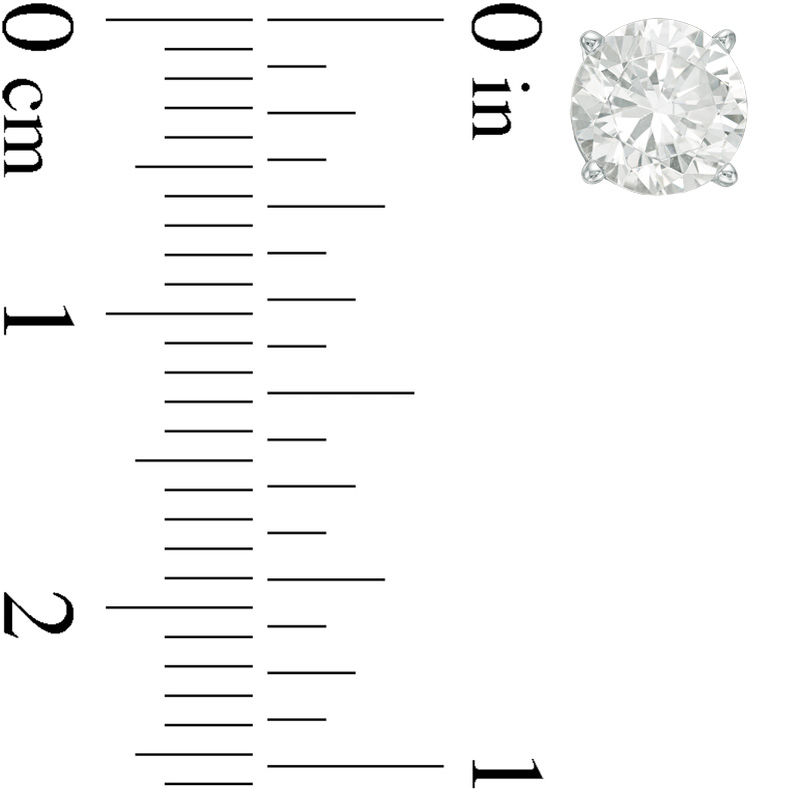 Main Image 2 of 1-1/2 CT. T.W. Diamond Solitaire Stud Earrings in 14K White Gold