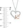 Thumbnail Image 1 of 1/10 CT. T.W. Diamond Heart with Side Anchor Pendant in 10K Two-Tone Gold