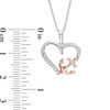 Thumbnail Image 2 of 1/10 CT. T.W. Diamond Heart with Side Anchor Pendant in 10K Two-Tone Gold