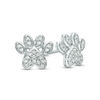 Thumbnail Image 1 of 1/10 CT. T.W. Diamond Paw Print Stud Earrings in 10K White Gold