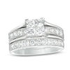 1-3/4 CT. T.W. Quad Princess-Cut Diamond Vintage-Style Bridal Set in 14K White Gold