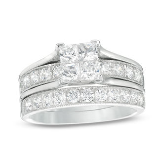 1-3/4 CT. T.W. Quad Princess-Cut Diamond Vintage-Style