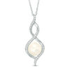 Thumbnail Image 0 of 7.0mm Cultured Freshwater Pearl and Diamond Accent Infinity Pendant in Sterling Silver