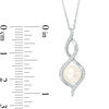 Thumbnail Image 1 of 7.0mm Cultured Freshwater Pearl and Diamond Accent Infinity Pendant in Sterling Silver