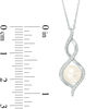 Thumbnail Image 2 of 7.0mm Freshwater Cultured Pearl and Diamond Accent Infinity Pendant in Sterling Silver