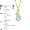 Thumbnail Image 2 of Pear-Shaped Opal and Diamond Accent Ribbon Wrapped Pendant in 10K Gold
