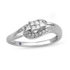 Thumbnail Image 1 of 1/4 CT. T.W. Princess-Cut and Round Diamond Curved Bypass Split Shank Engagement Ring in 10K White Gold
