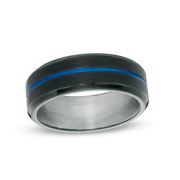 Men's 8.0mm Two-Tone IP Stainless Steel Wedding Band - Size 10