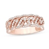 Thumbnail Image 1 of 1/3 CT. T.W. Diamond Wave Ring in 10K Rose Gold