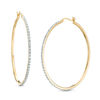 Thumbnail Image 0 of Diamond Fascination™ Large Hoop Earrings in Sterling Silver with 18K Gold Plate