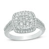 Thumbnail Image 0 of 1 CT. T.W. Multi-Diamond Cushion Frame Engagement Ring in 10K White Gold