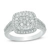 Thumbnail Image 1 of 1 CT. T.W. Multi-Diamond Cushion Frame Engagement Ring in 10K White Gold