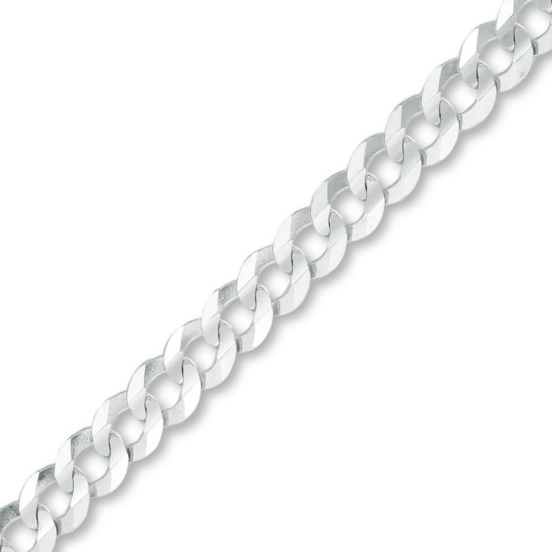 Main Image 1 of Men's 4.7mm Curb Chain Bracelet in Solid 14K White Gold - 8.0"