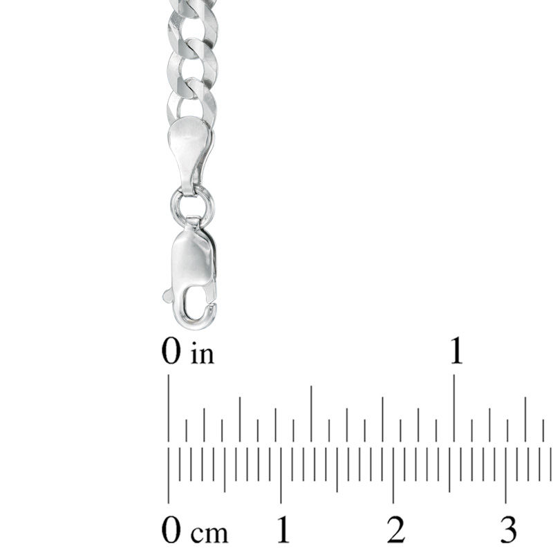Main Image 2 of Men's 4.7mm Curb Chain Bracelet in Solid 14K White Gold - 8.0"