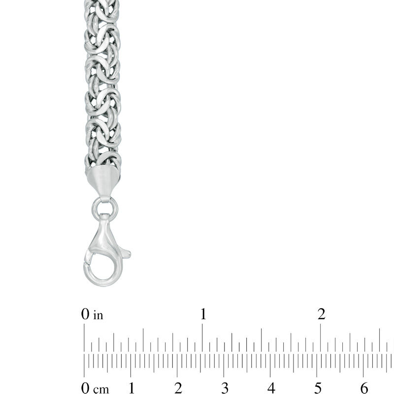 Main Image 2 of 8.06mm Graduated Byzantine Chain Necklace in Sterling Silver - 17"