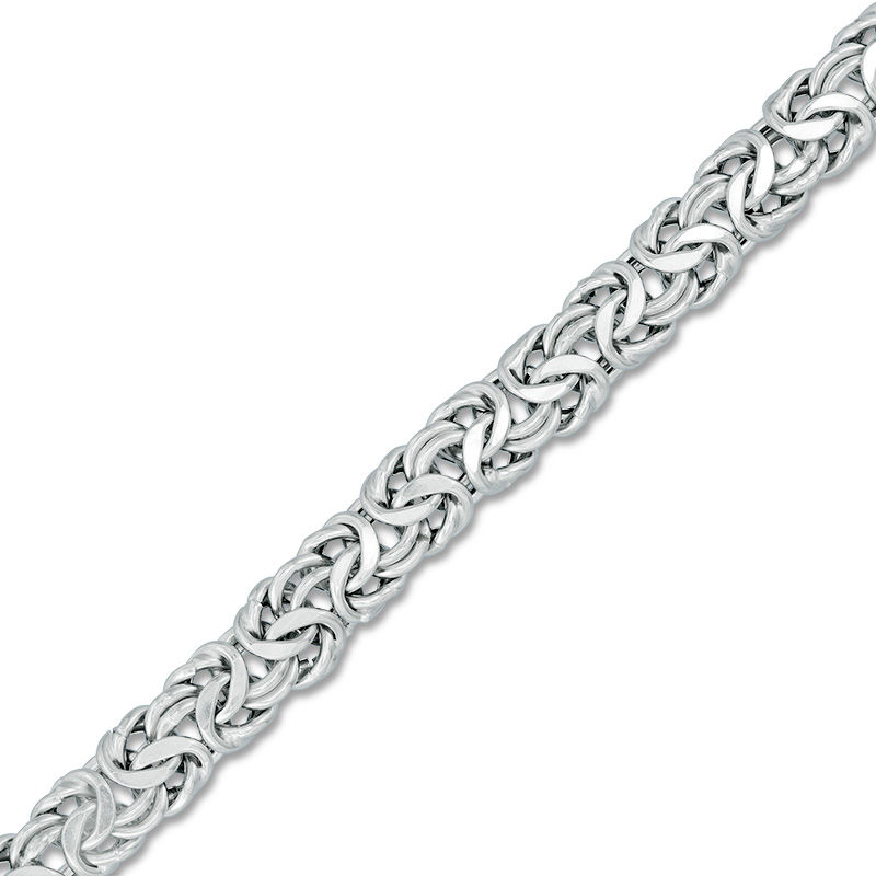Main Image 1 of 8.15mm Byzantine Chain Bracelet in Sterling Silver - 7.5"