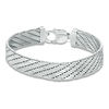 Thumbnail Image 0 of 12.02mm Diamond-Cut Omega Chain Bracelet in Sterling Silver - 7.5"