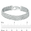Thumbnail Image 1 of 12.02mm Diamond-Cut Omega Chain Bracelet in Sterling Silver - 7.5"