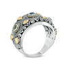 Thumbnail Image 2 of Phillip Gavriel® Multi-Gemstone Oxidized Vintage-Style Ring in Sterling Silver and 18K Gold
