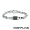 Thumbnail Image 1 of Phillip Gavriel® Black Sapphire Cluster Barrel Bracelet in Sterling Silver - 7.5"