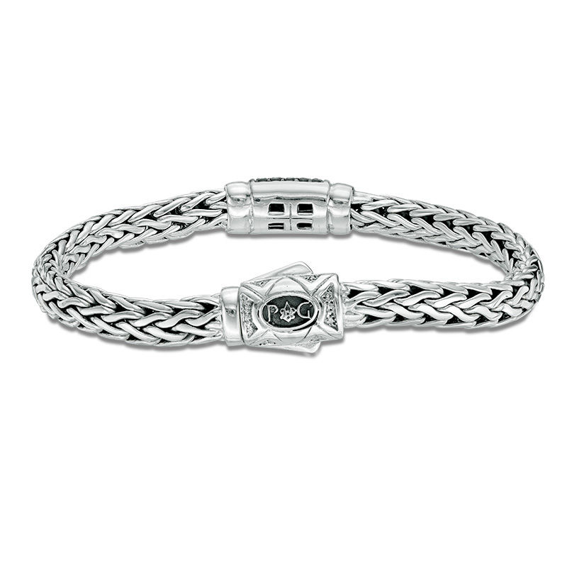 Main Image 2 of Phillip Gavriel® Black Sapphire Cluster Barrel Bracelet in Sterling Silver - 7.5"