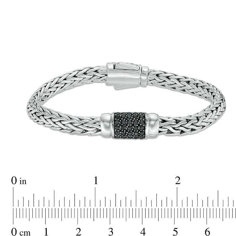 Main Image 3 of Phillip Gavriel® Black Sapphire Cluster Barrel Bracelet in Sterling Silver - 7.5"