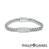 Thumbnail Image 1 of Phillip Gavriel® White Sapphire Composite Barrel Bracelet in Sterling Silver - 7.5"