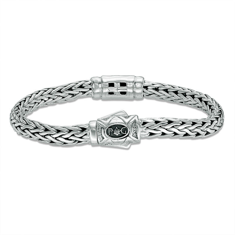 Main Image 2 of Phillip Gavriel® White Sapphire Composite Barrel Bracelet in Sterling Silver - 7.5"