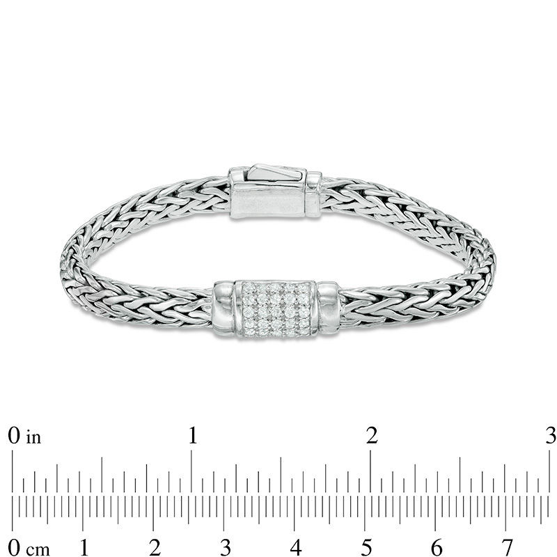 Main Image 3 of Phillip Gavriel® White Sapphire Composite Barrel Bracelet in Sterling Silver - 7.5"