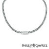 Thumbnail Image 1 of Phillip Gavriel® White Sapphire Composite Barrel Necklace in Sterling Silver