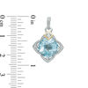 Phillip Gavriel® 10.0mm Cushion-Cut Blue Topaz and Diamond Accent Drop Earrings in Sterling Silver and 18K Gold