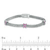 Thumbnail Image 1 of Phillip Gavriel® Pink Sapphire "X" Station Bracelet in Sterling Silver - 7.25"