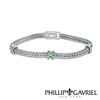 Thumbnail Image 1 of Phillip Gavriel® Tsavorite "X" Station Bracelet in Sterling Silver - 7.25"
