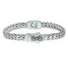 Thumbnail Image 2 of Phillip Gavriel® Checkerboard Cushion-Cut Blue Topaz and White Sapphire Collar Bracelet in Sterling Silver - 7.5&quot;