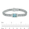 Thumbnail Image 3 of Phillip Gavriel® Checkerboard Cushion-Cut Blue Topaz and White Sapphire Collar Bracelet in Sterling Silver - 7.5&quot;