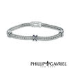 Thumbnail Image 1 of Phillip Gavriel® Blue Sapphire "X" Station Bracelet in Sterling Silver - 7.25"