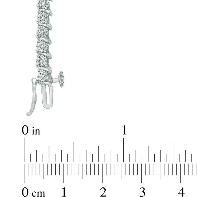 Main Image 2 of 1 CT. T.W. Diamond "S" Tennis Bracelet in Sterling Silver