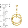 Thumbnail Image 1 of Made in Italy Etched Double Circle Drop Earrings in 14K Gold