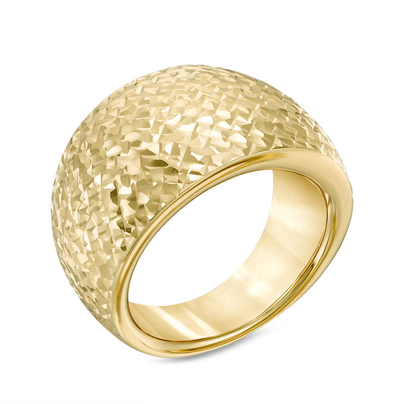 Made in Italy Diamond-Cut Wide Dome Ring in 14K Gold - Size 7
