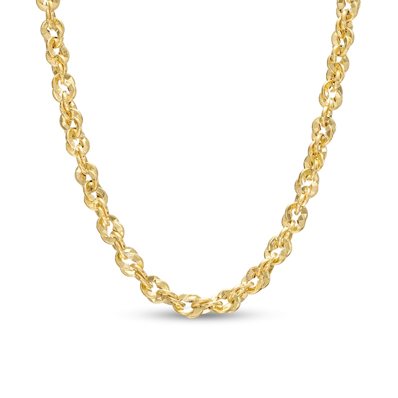 Main Image 1 of Made in Italy 3.8mm Sparkle Rope Chain Necklace in 14K Gold - 18"