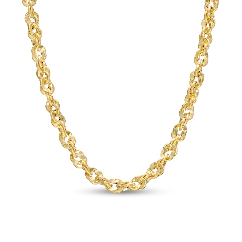 14K Gold Sparkle Diamond Cut Chain 14K Gold / 18 Inches