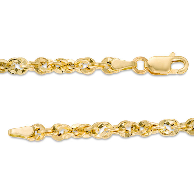 Solid Rope Chain Necklace 10K Yellow Gold 24