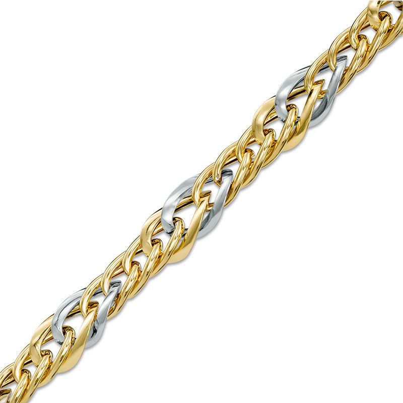 Main Image 1 of Made in Italy Oval Link Bracelet in 14K Two-Tone Gold - 7.5"